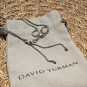 David Yurman Silver with diamonds Lariat necklace